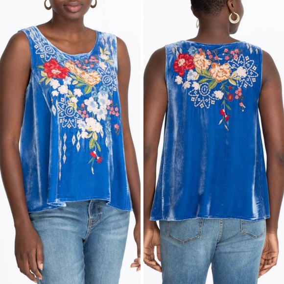 (JW94) Johnny Was Josephine Velvet Swing Tank